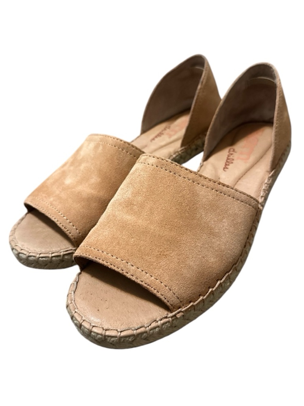 Born Seak comfort espadrille sandal natural suede casual beachy size 7